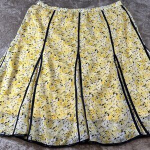 A-Line Yellow & Black Skirt Size Lg LINEA by Louis Dell'Olio Fairycore Whimsy